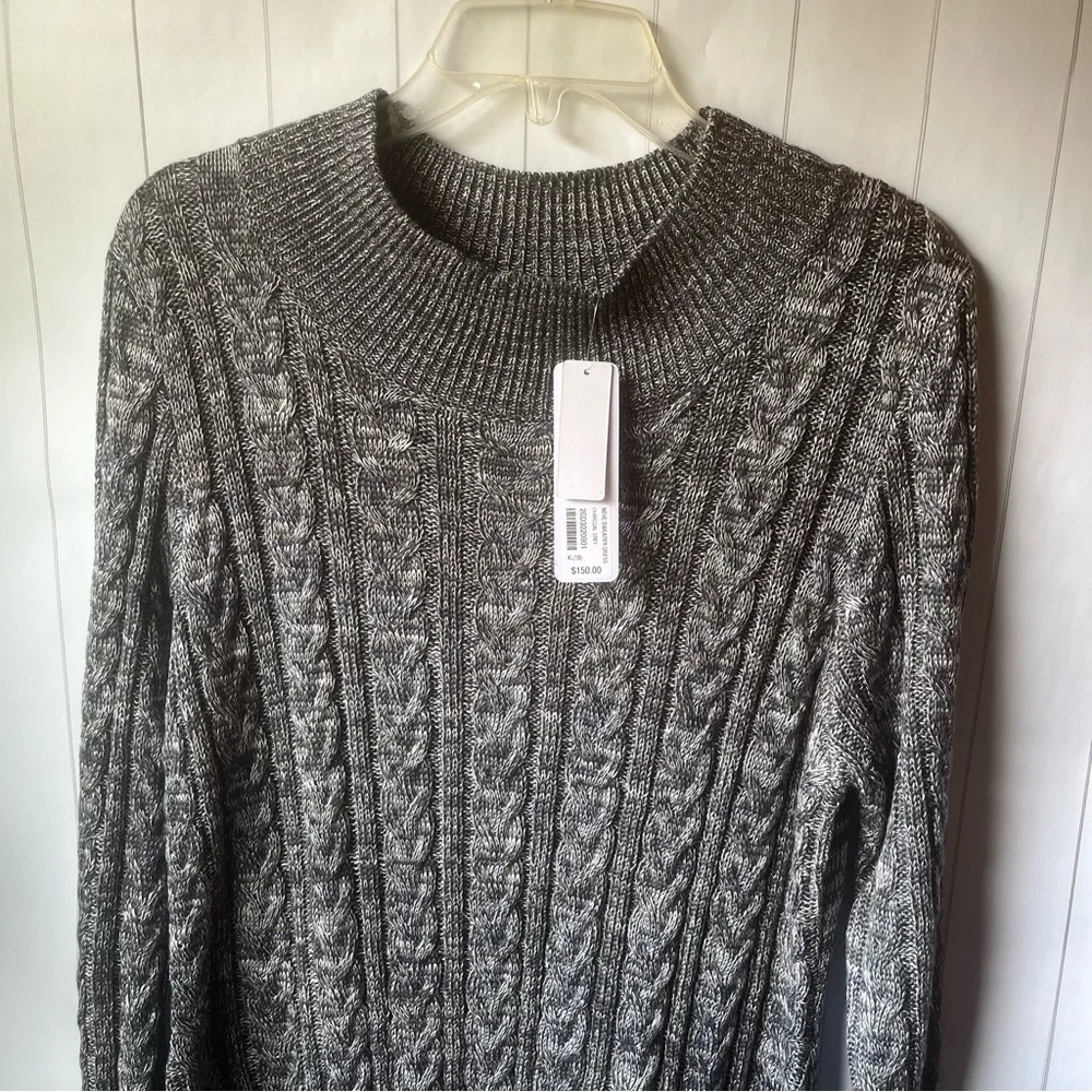 Soft Surroundings Cable Knit Sweater Dress with Fringe Hem MSRP $150 - Picture 7 of 9